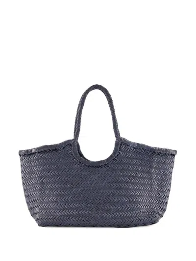 Dragon Diffusion Leather Woven Tote Bag In Blue