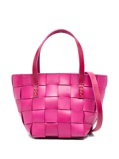 Dragon Diffusion Leather Woven Tote Bag In Pink