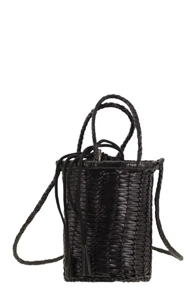 Dragon Diffusion Lina Mini - Woven Leather Bag In Black