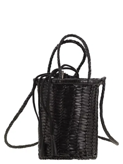 Dragon Diffusion Lina Mini - Woven Leather Bag In Black