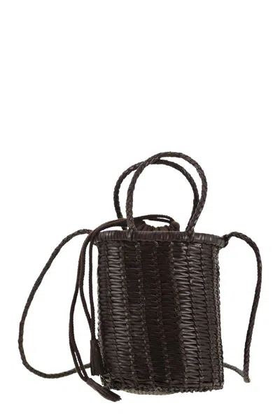 Dragon Diffusion Lina Mini - Woven Leather Bag In Brown