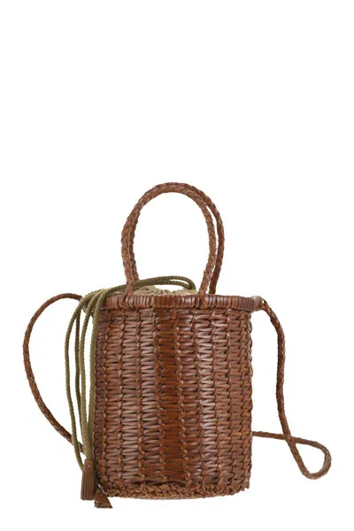 Dragon Diffusion Lina Mini - Woven Leather Bag In Brown