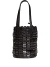 Dragon Diffusion Link Leather Bucket Bag In Black
