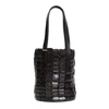Dragon Diffusion Link Leather Bucket Bag In Black