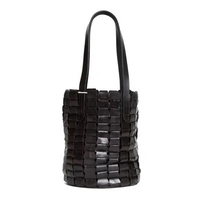 Dragon Diffusion Link Leather Bucket Bag In Black