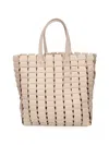 Dragon Diffusion Link Woven Leather Tote Bag In Neutral