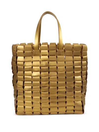 Dragon Diffusion Link Woven Tote Bag In Gold