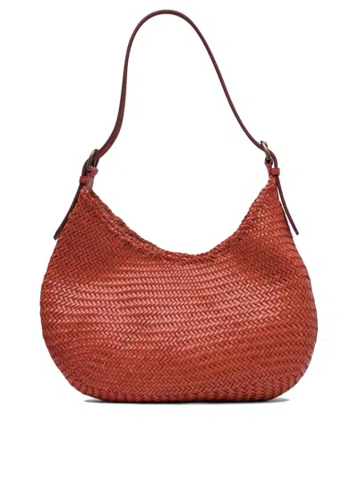 Dragon Diffusion Luna Mezza 3mm Diagonal Moon Shape Hobo 35x27x7 Cm In Red