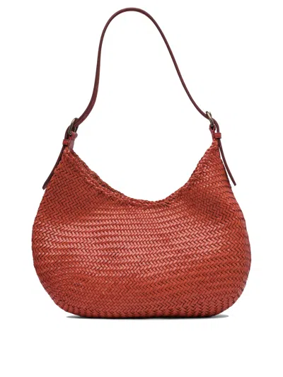 Dragon Diffusion Luna Mezza 3mm Diagonal Moon Shape Hobo 35x27x7 Cm Shoulder Bags Red