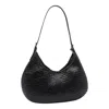 Dragon Diffusion Leather Slouchy Shoulder Bag With Woven Texture In Black