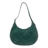 Dragon Diffusion Curved Woven Texture Shoulder Bag In Green