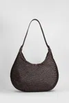 Dragon Diffusion Luna Mezza Woven Leather Shoulder Bag In Brown