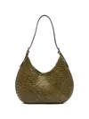 Dragon Diffusion Luna Mezza Woven Shoulder Bag In Green