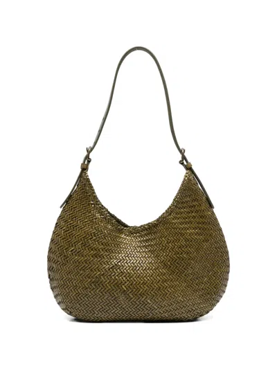Dragon Diffusion Luna Mezza Woven Shoulder Bag In Green