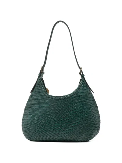 Dragon Diffusion Luna Mezza Woven Top-handle Tote Bag In Green