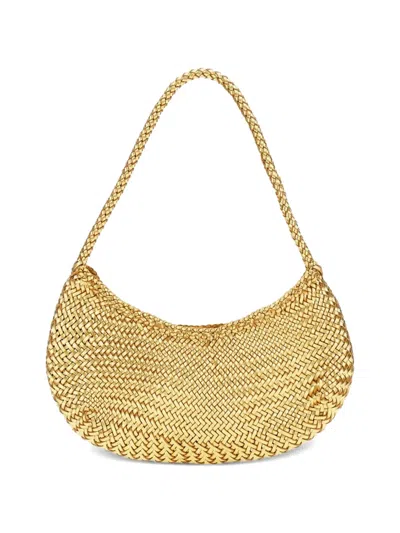Dragon Diffusion Luna Mini Woven Tote Bag In Gold