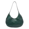 Dragon Diffusion Curved Woven Texture Shoulder Bag In Green
