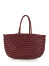Dragon Diffusion Bamboo Triple Jump Bordeaux Tote Bag In Woven Leather Woma In Brown
