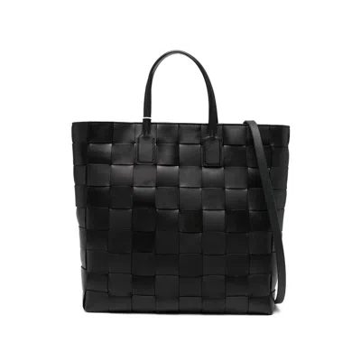 Dragon Diffusion Medium Pino Woven Top-handle Tote Bag In Black