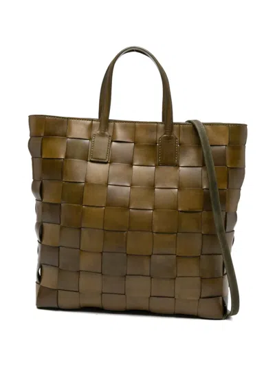 Dragon Diffusion Medium Pino Woven Tote Bag In Brown