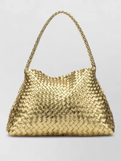 Dragon Diffusion Metallic Single Handle Woven Shoulder Bag In Purple