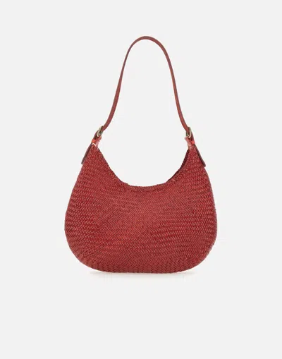 DRAGON DIFFUSION DRAGON DIFFUSION MEZZA LUNA RED LEATHER SHOULDER BAG