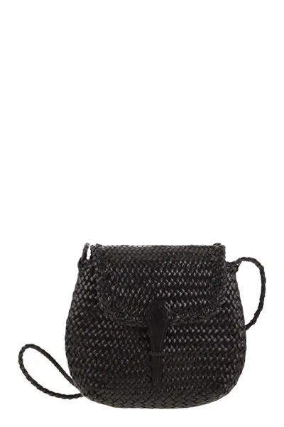Dragon Diffusion Mini City Bag - Woven Leather Bag In Black