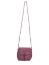 Dragon Diffusion Woven Texture Shoulder Bag With Long Strap In Purple