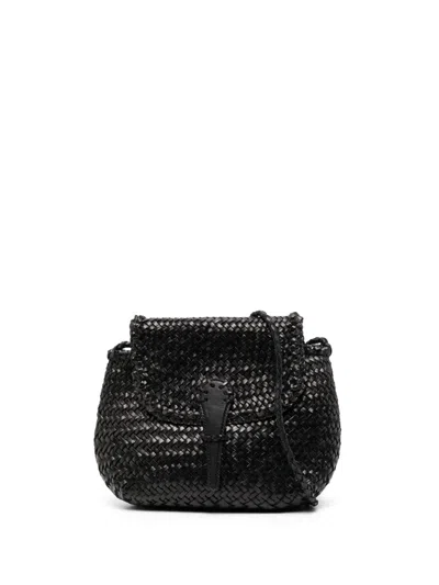Dragon Diffusion Mini City Woven Crossbody Bag In Black