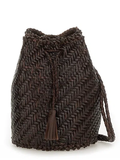 Dragon Diffusion Mini Clutch With Natural Pigment Variegation In Brown