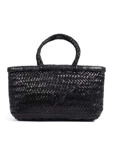 Dragon Diffusion Mini Flat Gora Leather Shoulder Bag In Black