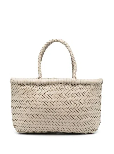 Dragon Diffusion Mini Flat Gora Basket Tote Bag In White