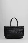 Dragon Diffusion Mini Flat Gora Baskt Hand Bag In Black Leather In Black