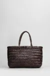 Dragon Diffusion Mini Flat Gora Baskt Hand Bag In Brown Leather In Brown