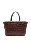 Dragon Diffusion Gora Mini Woven Leather Tote In Brown