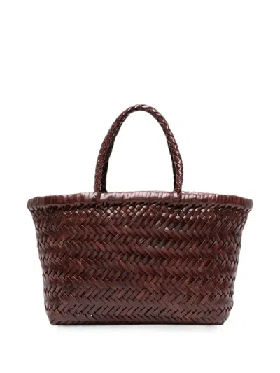 Dragon Diffusion Gora Mini Woven Leather Tote In Brown