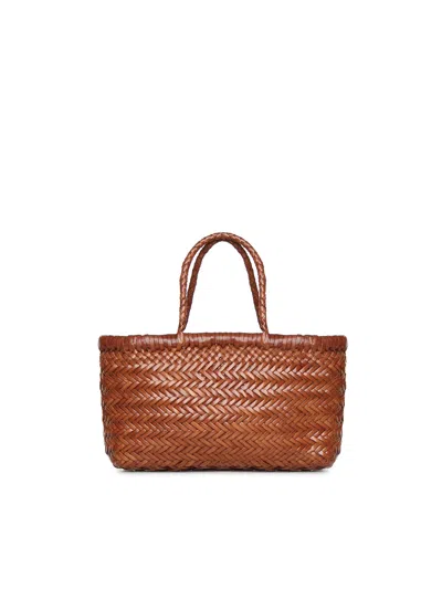 Dragon Diffusion Mini Flat Gora Leather Bag In Brown