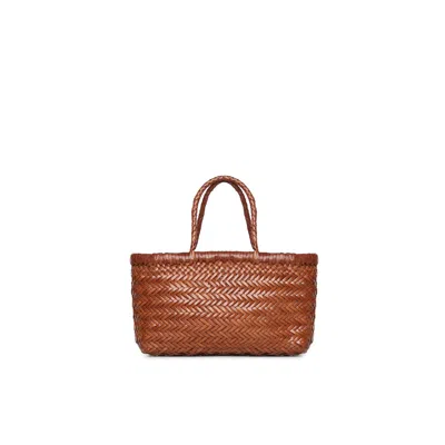 Dragon Diffusion Mini Flat Gora Leather Bag In Brown