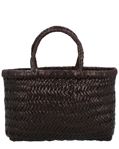 Dragon Diffusion Mini Flat Gora Leather Shoulder Bag In Brown