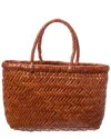 Dragon Diffusion Mini Flat Gora Leather Shoulder Bag In Brown