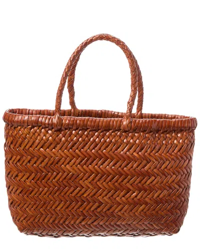 Dragon Diffusion Mini Flat Gora Leather Shoulder Bag In Brown