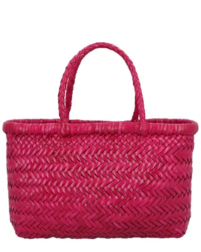 Dragon Diffusion Mini Flat Gora Leather Shoulder Bag In Pink