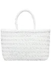Dragon Diffusion Mini Flat Gora Leather Top Handle Bag In White