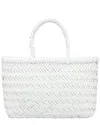 Dragon Diffusion Mini Flat Gora Leather Top Handle Bag In White