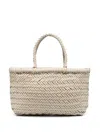 Dragon Diffusion Mini Flat Gora Leather Basket Bag In Neutrals