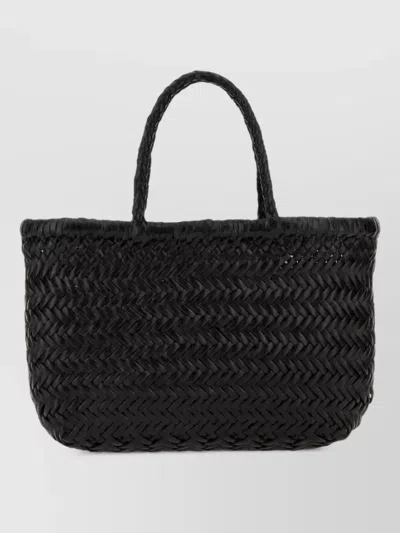 Dragon Diffusion Mini Flat Gora Silk Beach Bag In Brown