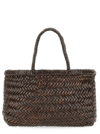 Dragon Diffusion Beach Bag Woven Design Dual Handles In Brown