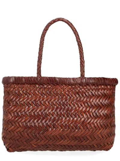 Dragon Diffusion Mini Flat Gora Woven Leather Bag In Multi