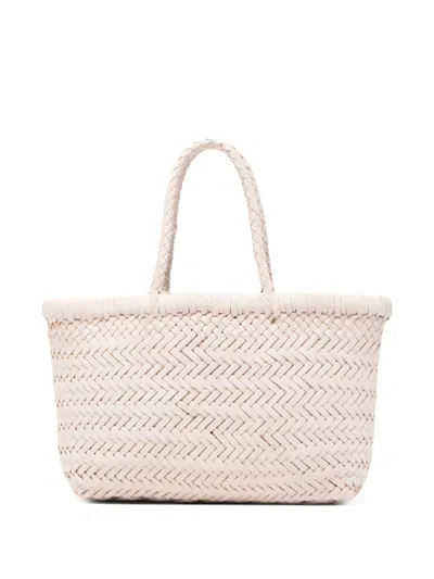 Dragon Diffusion Mini Flat Gora Woven Tote Bag In Blue