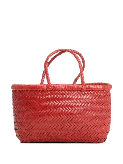Dragon Diffusion Mini Flat Gora Woven Tote Bag In Red